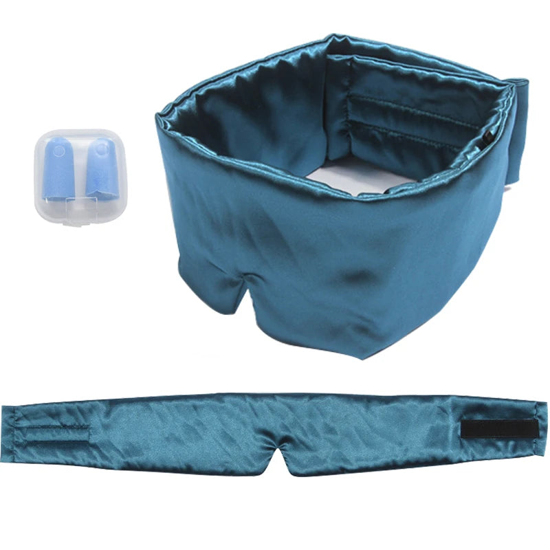 3D Sleep Mask – Satin Light-Blocking Eye Cover for Travel Sleep Eye Mask Qst
