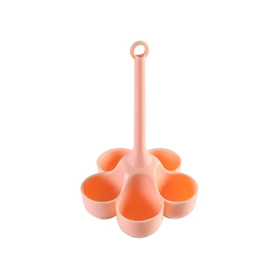 Silicone Egg Steamer Tray 3 & 5 Hole – Food-Grade Egg Cooker Egg Steamer Tray Qst 5 grids Pink