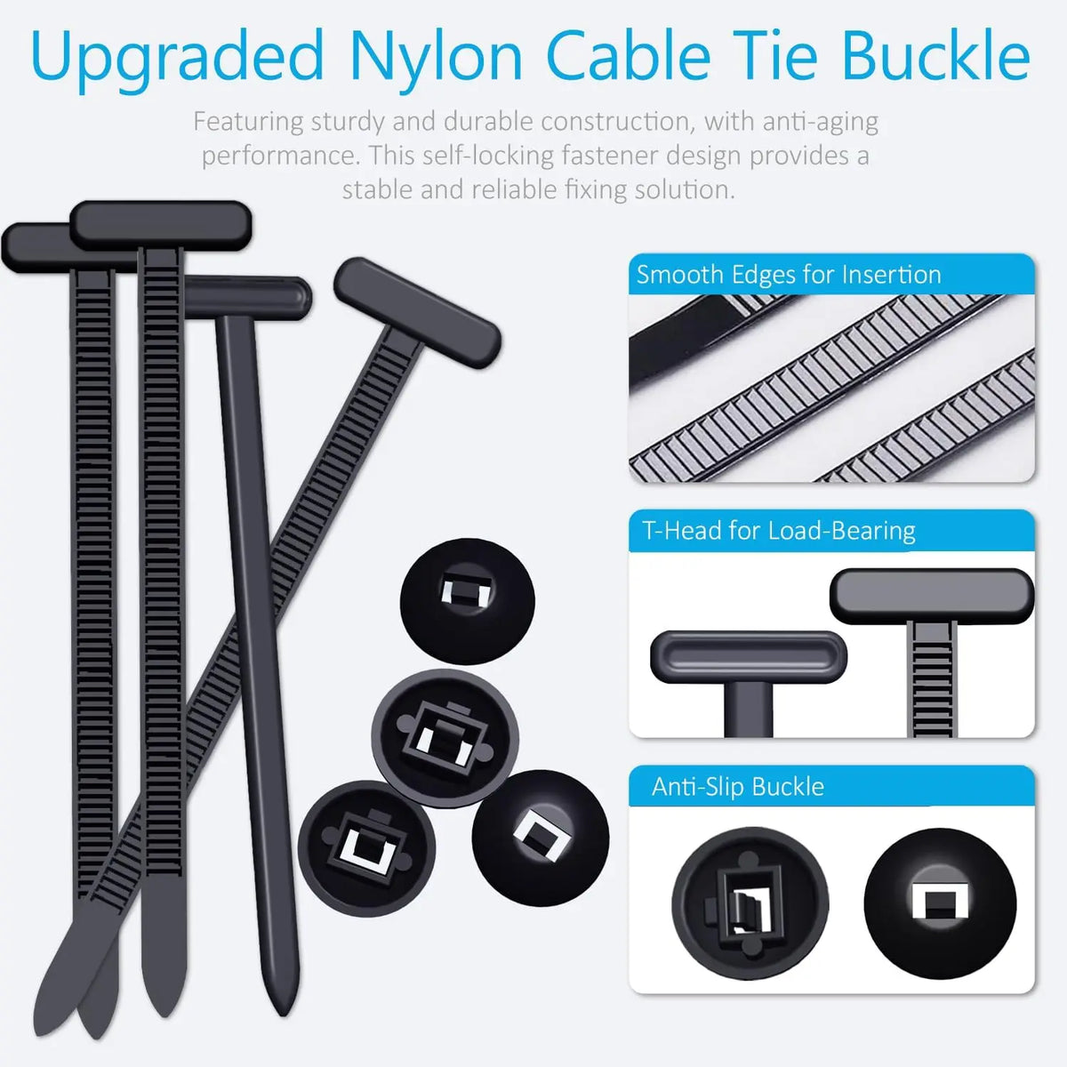 Heavy Duty Nylon Cable Tie Buckle Auto Fastening Straps Cable Tie Straps Qme