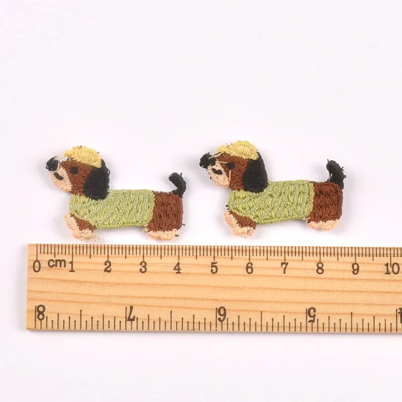 Sausage Dog Iron-On Cloth Patches | 10pcs Mixed Colors & Designs Sew-On Cloth Patches Qme 6