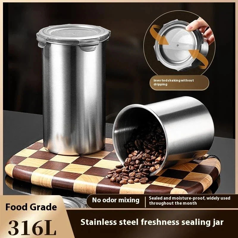 Stainless Steel Airtight Storage Jars | Kitchen Canisters Set Airtight Storage Jar Qme
