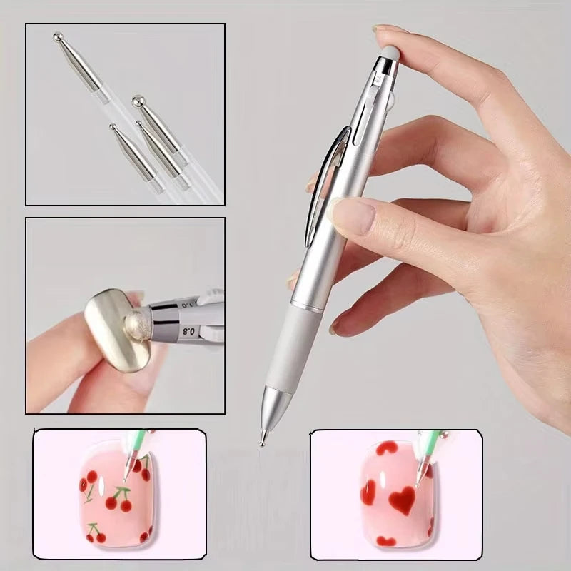 5-in-1 Nail Dotting Pen – Nail Art Manicure Kit Home & Salon Nail Dotting Tool Qst