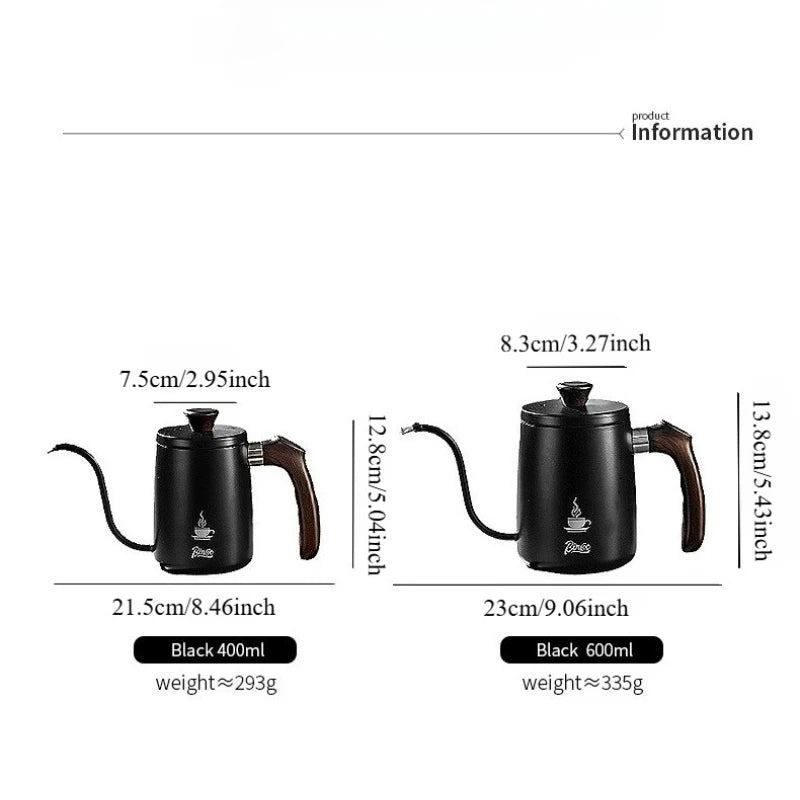 Bincoo Pour Over Coffee Kettle 304 Stainless Steel 400/600ml Pour Over Kettle Qst