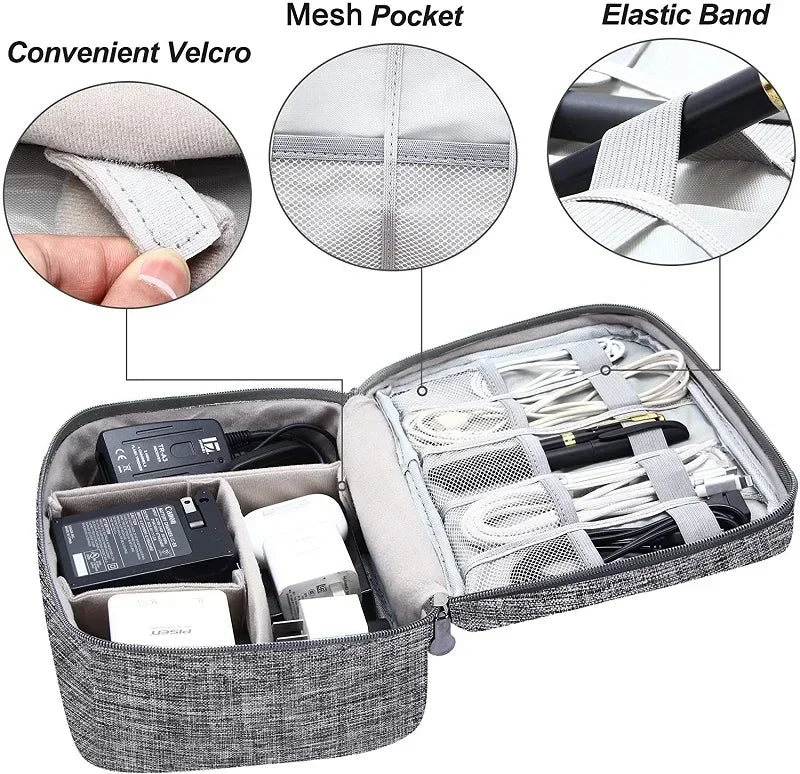 Waterproof Electronic Organizer Cable Storage Bag | 6 Colors Cable Organizer Bag Qme