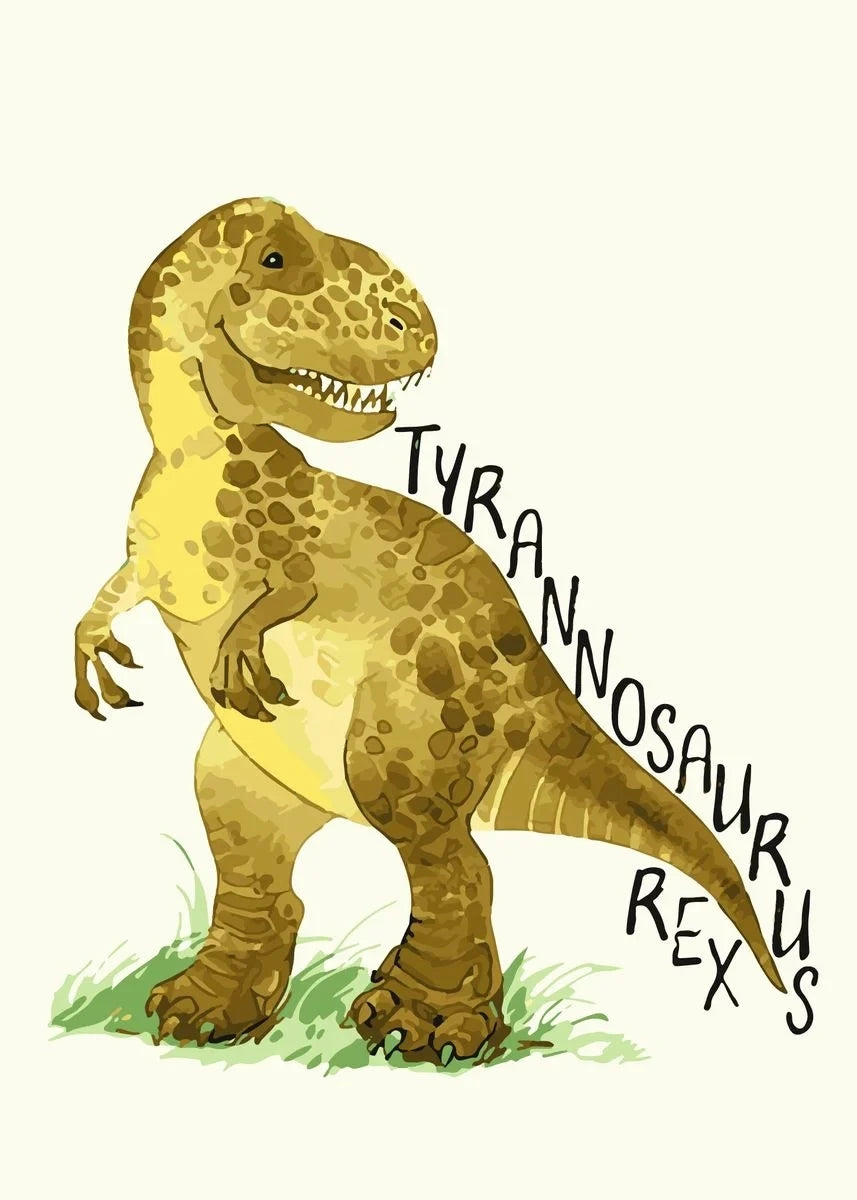 Watercolor Dinosaur Canvas Wall Art for Nursery & Kids' Room Canvas Wall Art Qst D 40X60cm No Framed