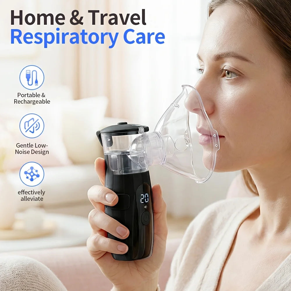 Portable Ultrasonic Mesh Nebulizer – Silent Rechargeable Inhaler Mesh Nebulizer Qst