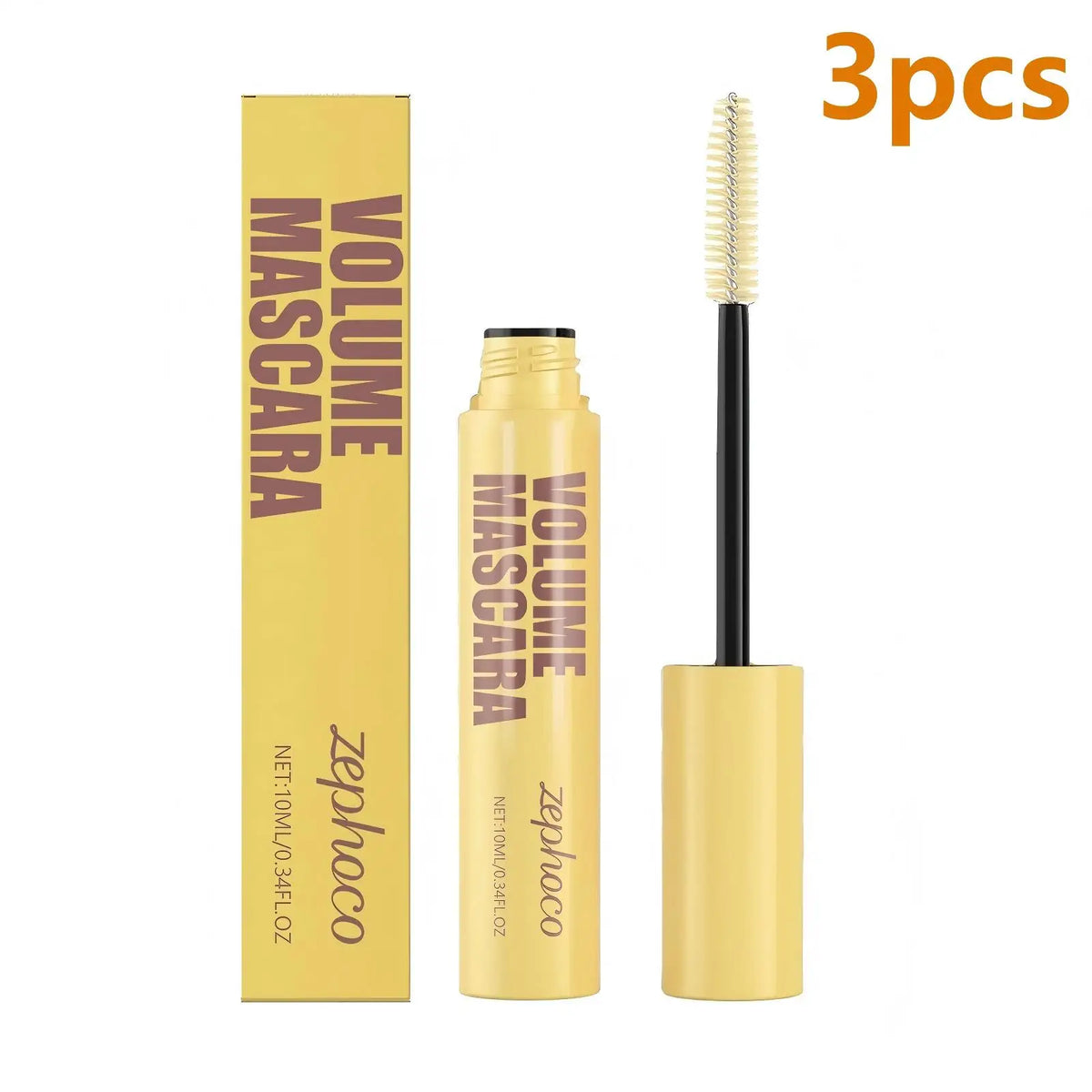 Zephoco Waterproof Mascara – Lengthening & Curling, 10ml Waterproof Mascara Qst 3pcs