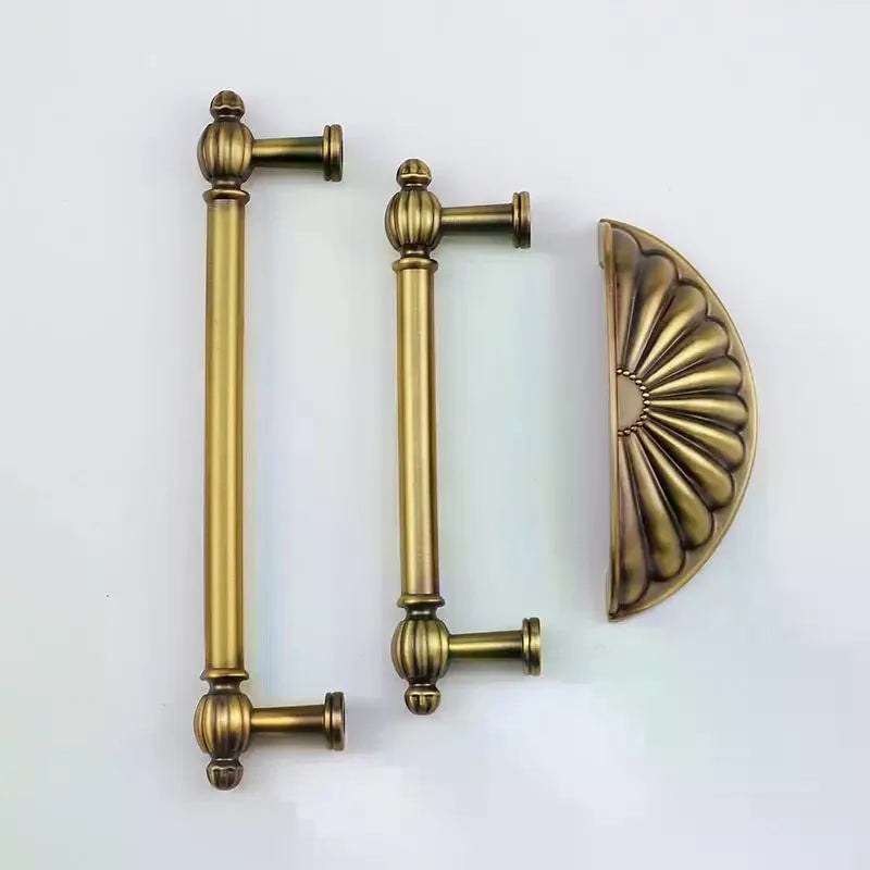 French Vintage Brass Cabinet Handles – Drawer & Wardrobe Pulls Cabinet Hardware Pulls Qme
