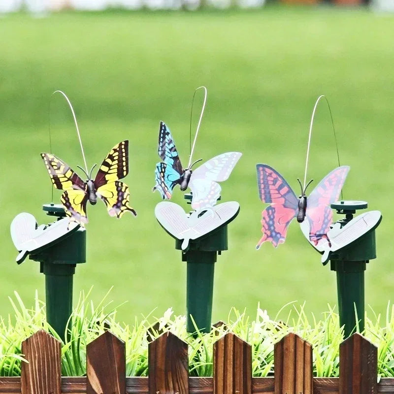 Solar Butterfly & Hummingbird Garden Stake Decoration Solar Garden Ornament Qme