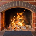 Fireproof Fireplace Hearth Rug – Non-Slip Flame Retardant Mat Fireplace Hearth Rug Qme Black