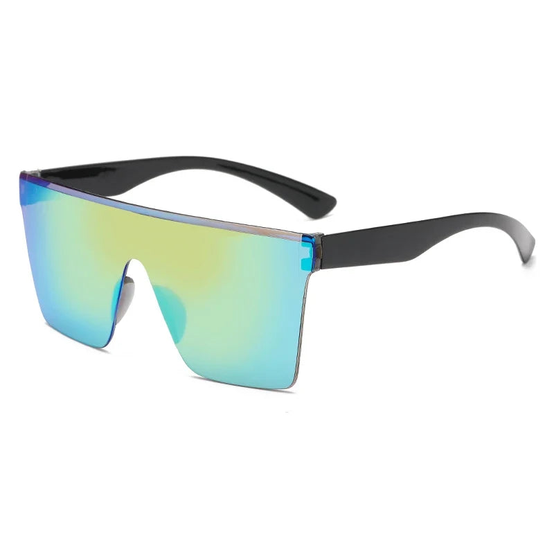 Oversized Square Frame Sunglasses – UV400 Women's Shades Fashion Sunglasses Qme black green