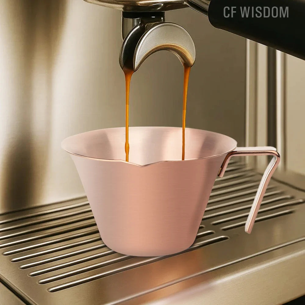 CFWISDOM Stainless Steel Espresso Measuring Cup with Scale Espresso Measuring Cup Qme