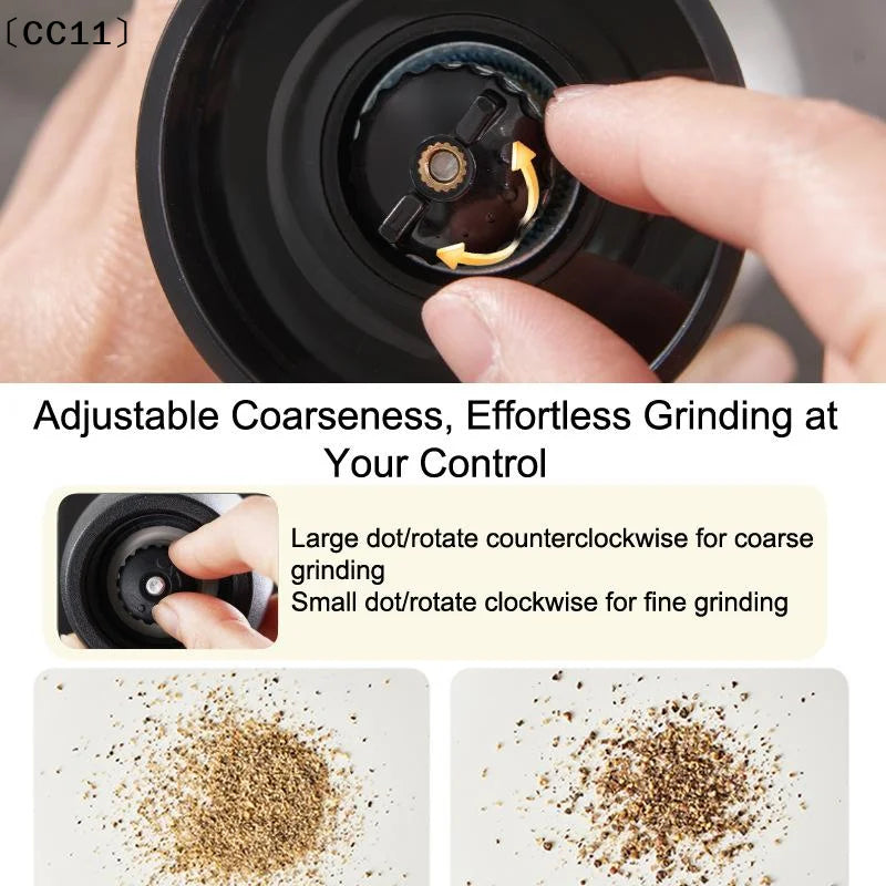 Stainless Steel Manual Salt & Pepper Mill – Adjustable Grinder Spice Grinder Mill Qme