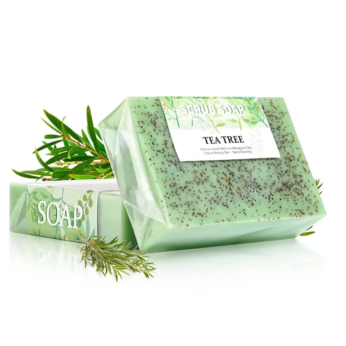 Natural Handmade Exfoliating Whitening Soap – Tea Tree Oil Exfoliating Bar Soap Qme 100g