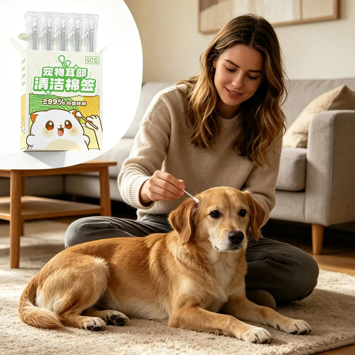 Dog Ear Cleaning Swabs – Plant Extracts, 40 Pcs | Pet Care Pet Ear Cleaner Qme
