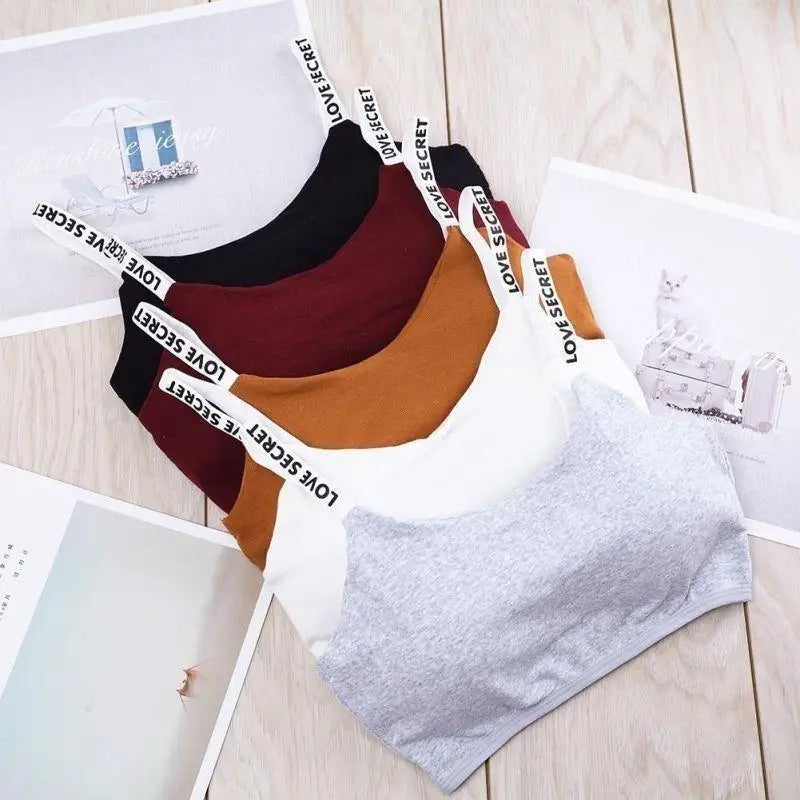 Women's Seamless Tube Bra Letter Strap Sports Bralette Sports Bralette Qme