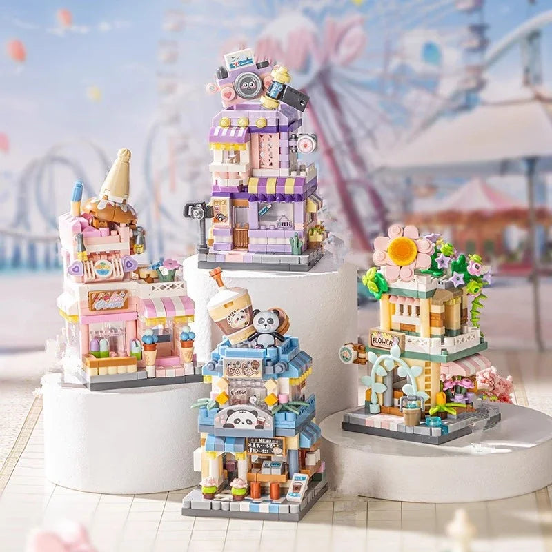 Street View Mini Building Blocks Set – Food & Shop Scenes Mini Building Blocks Set Qme