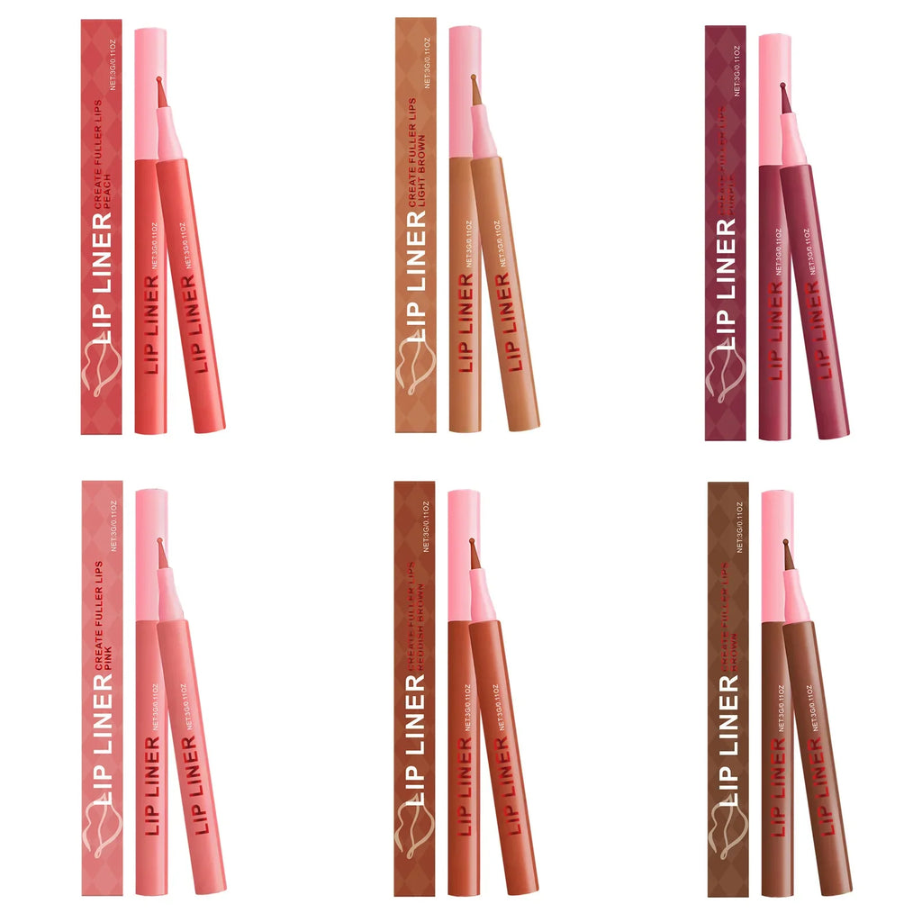 Waterproof Matte Lip Liner Pencil – Smudge-Proof, 6 Shades Lip Liner Pencil Qme