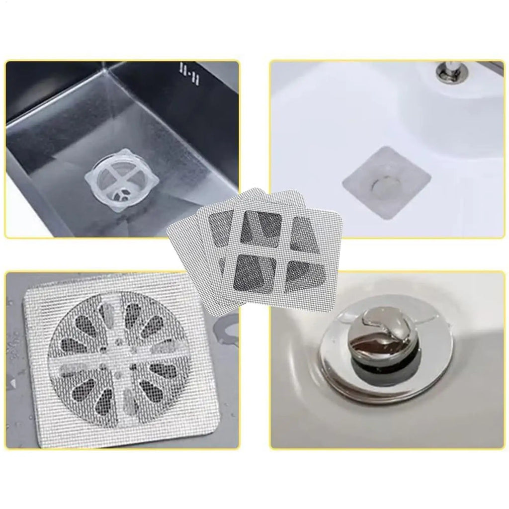 Shower Drain Hair Catcher Stickers 50-Pack Peel & Stick Drain Hair Catcher Qme