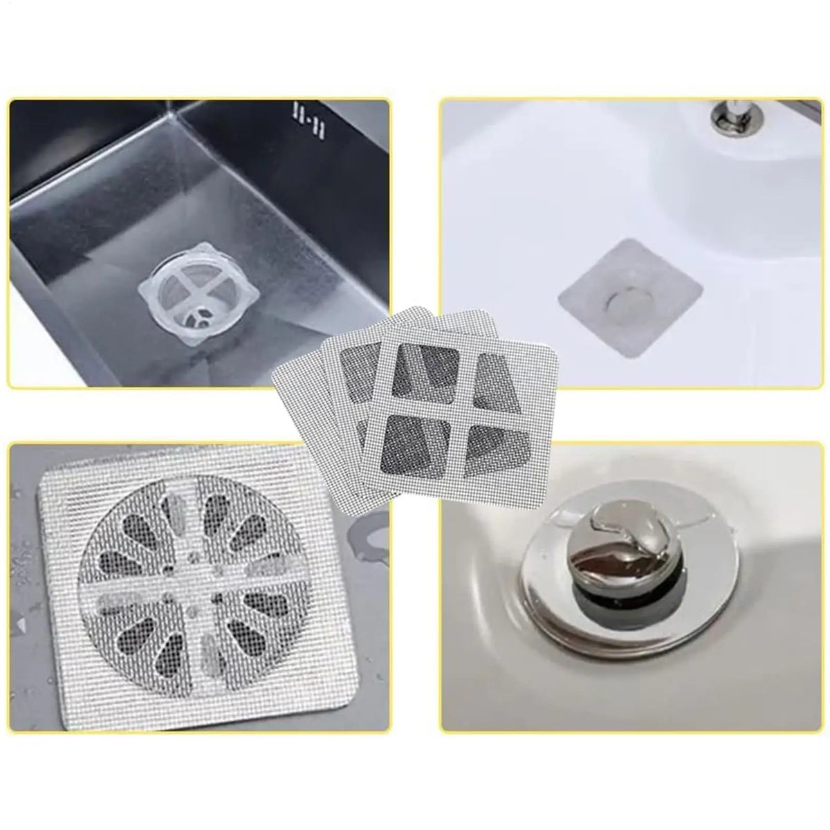 Shower Drain Hair Catcher Stickers 50-Pack Peel & Stick Drain Hair Catcher Qme