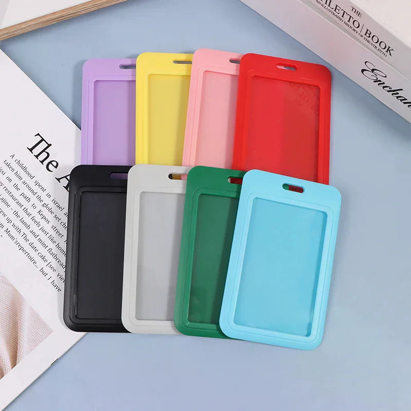 Two-Sided Hard Plastic ID Badge & Card Holder with Slot ID Badge Holder Qme