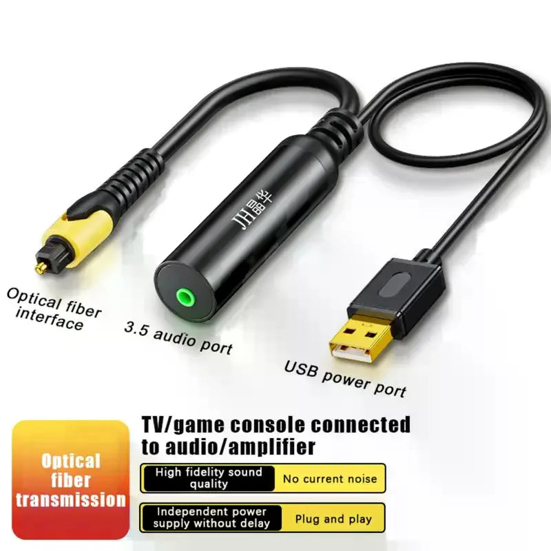 Analog to Digital Optical Audio Adapter SPDIF Converter Car Audio Signal Converter Qme
