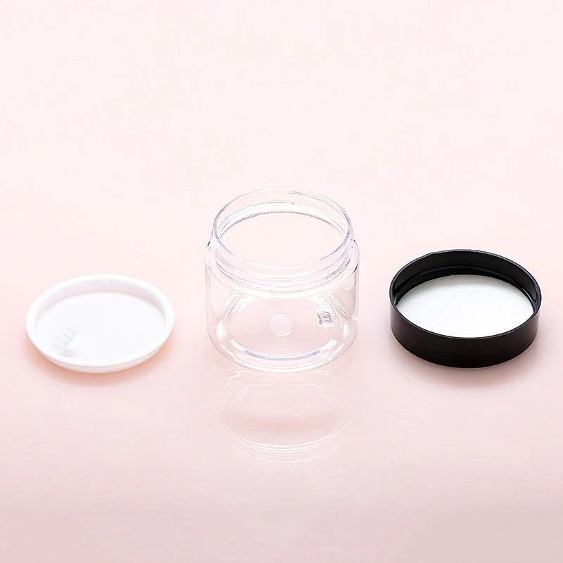 Refillable Plastic Travel Jars – Empty Cosmetic Containers, Set of 5 Cosmetic Travel Jars Qme