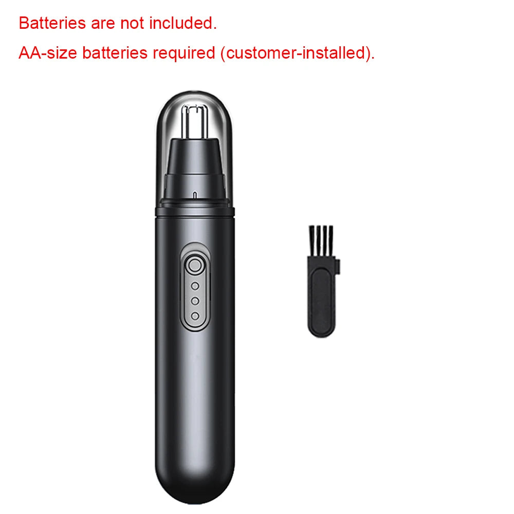 Electric Nose & Ear Hair Trimmer – Portable Rechargeable for Men Nose Hair Trimmer Qst black