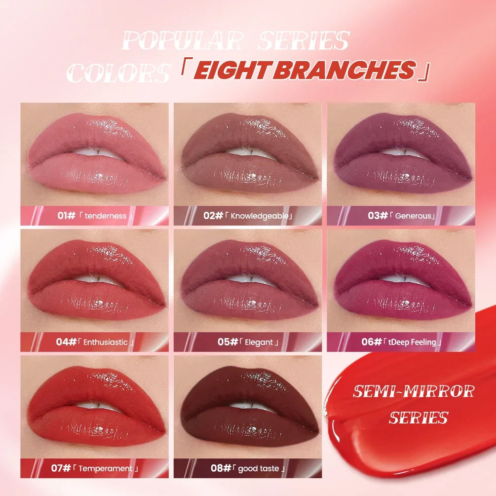 QIBEST Watery Gloss Lip Glaze – Moisturizing Long-Lasting Gloss Lip Glaze Gloss Qme