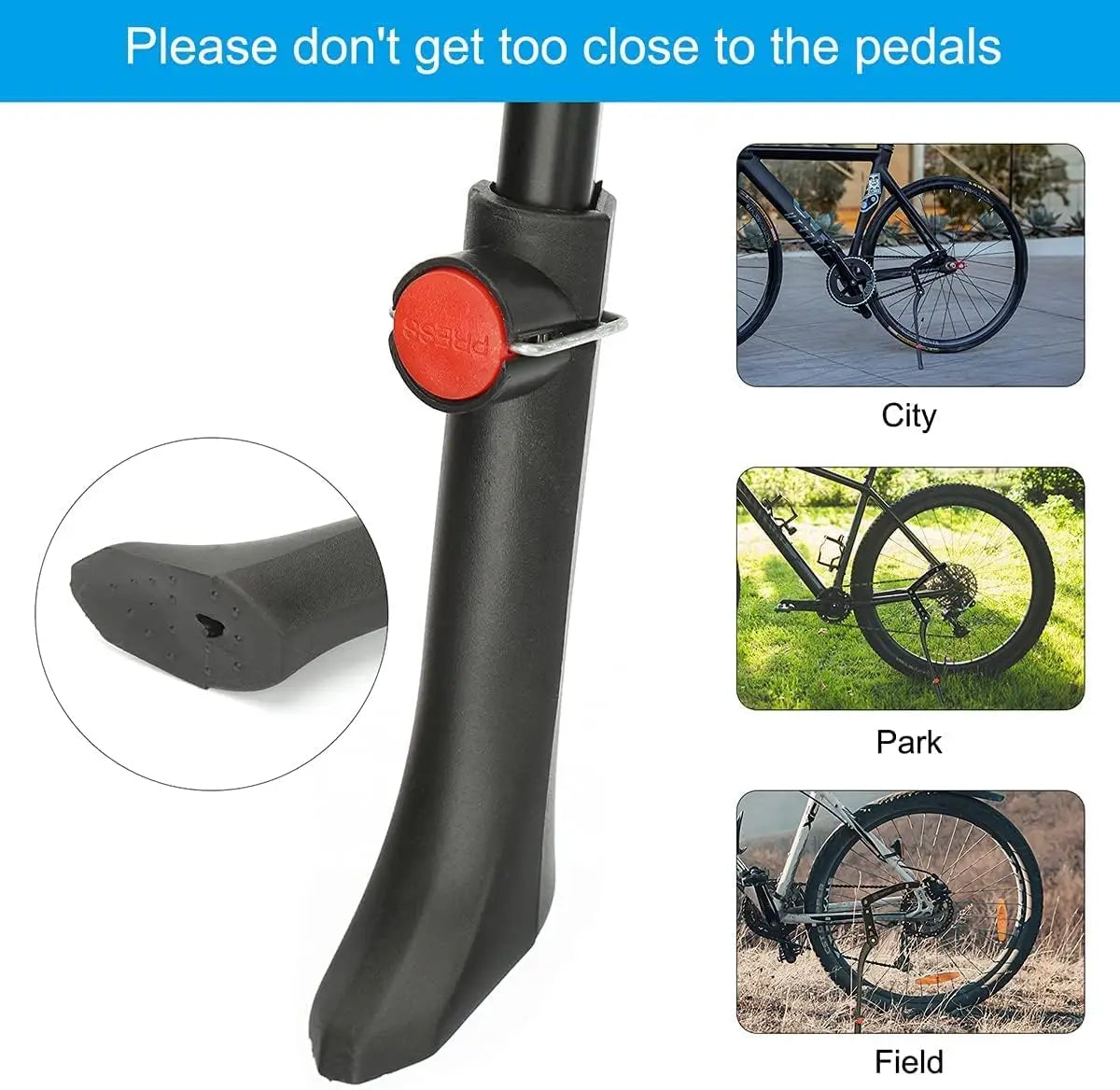 Adjustable Aluminium Rear Bike Kickstand – Universal 24"–29" Bicycle Kickstand Qme
