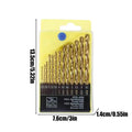 13-Pc Titanium Twist Drill Bit Set – Wood, Copper & Aluminum Twist Drill Bit Set Qme Gold