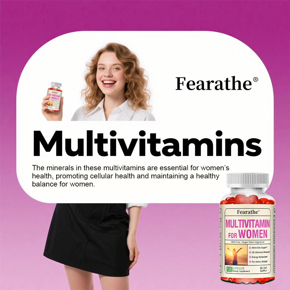 Women's Daily Multivitamin 120 Capsules – Energy & Immune Support Women's Multivitamin Qst
