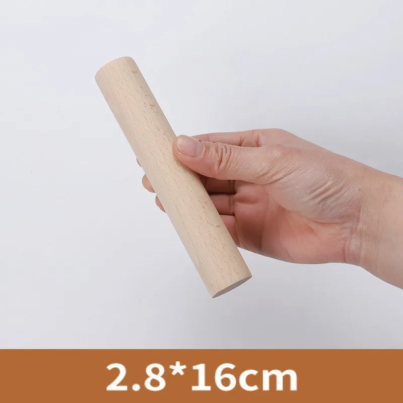 Solid Wood Food-Grade Rolling Pin for Pasta, Noodles & Dough Wooden Rolling Pin Qst 16cm