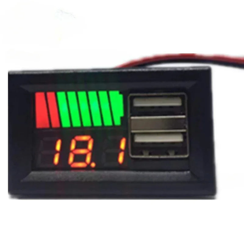 USB Car Voltmeter Panel 12V-24V | 5V 2.4A Lithium Battery Indicator Car Voltmeter Panel Qme