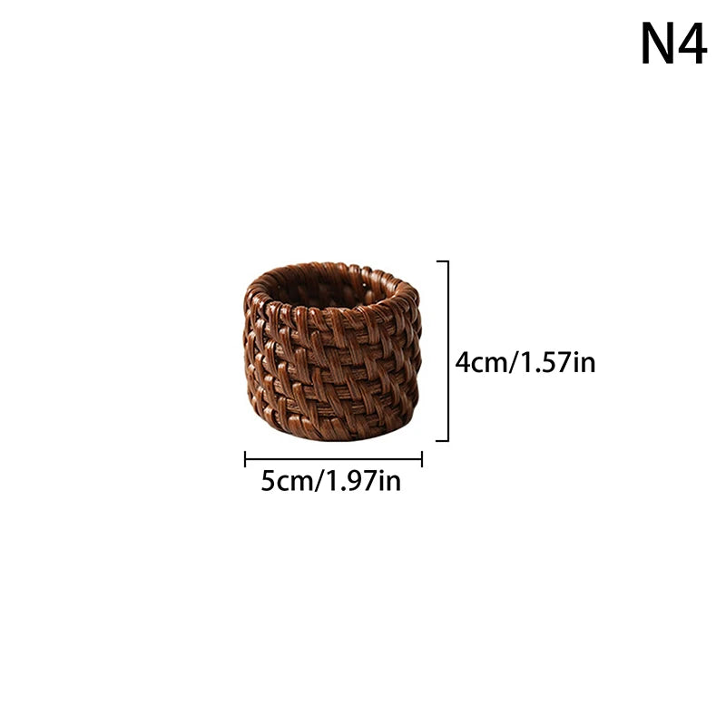 Handmade Rattan Napkin Rings – Rustic Woven Table Décor Napkin Rings Qst 4