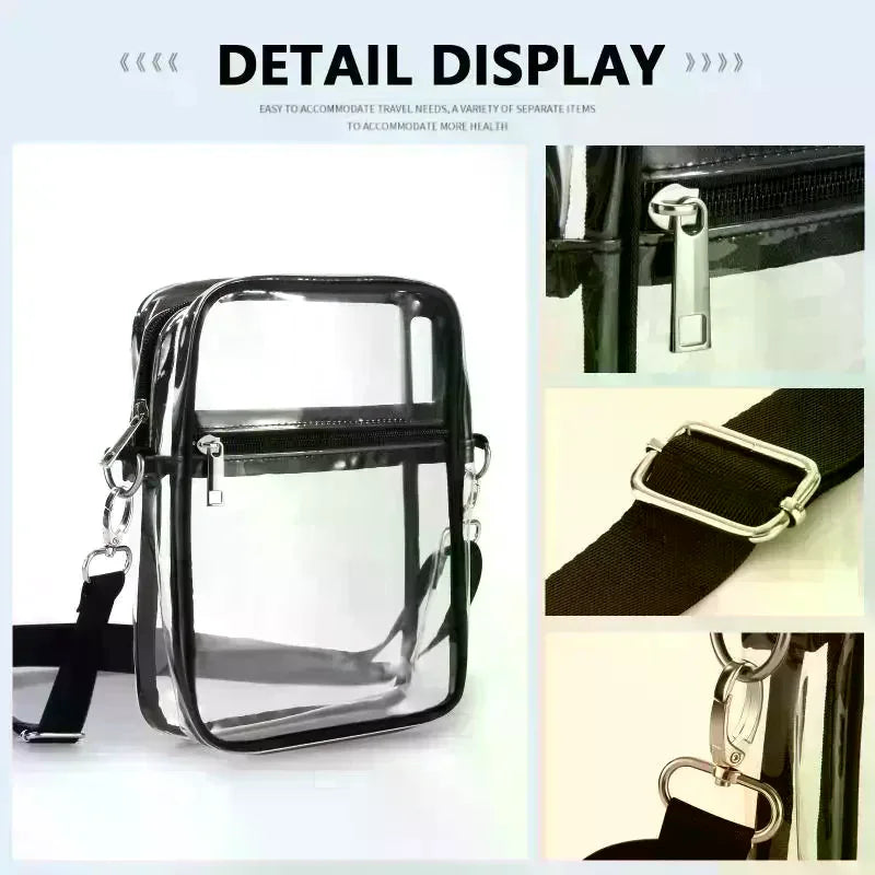 Clear Stadium Approved Bag – Lightweight PVC Zippered Tote Clear Stadium Bag Qme