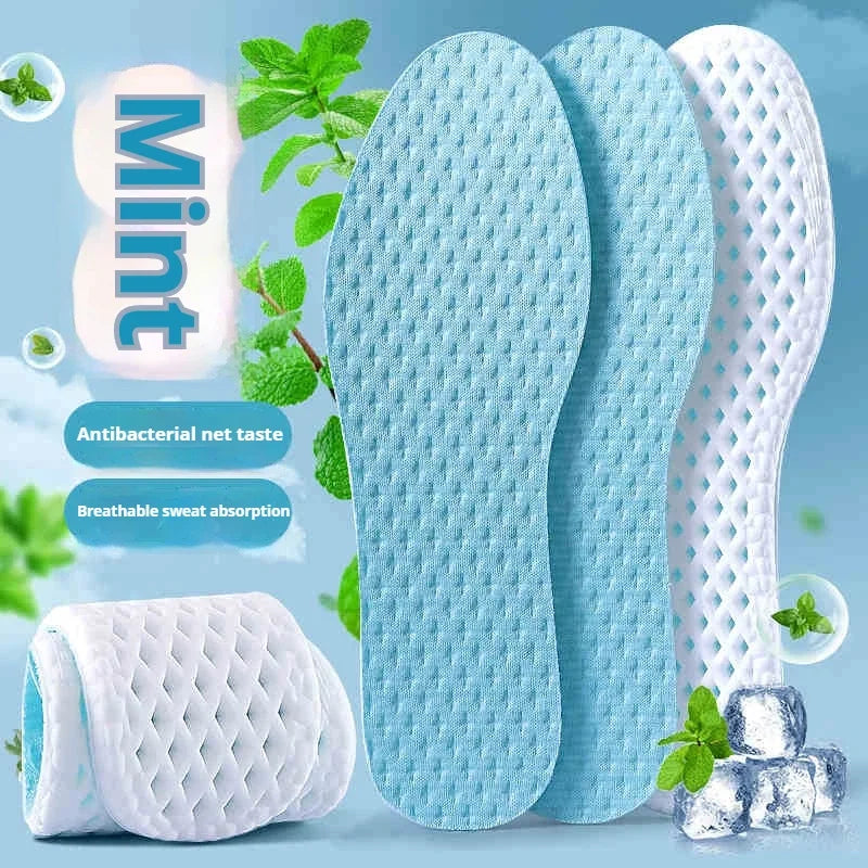 Mesh Breathable Insoles for Men – Cool Summer Running Insole Shoe Insoles Qme Blue EU45-46