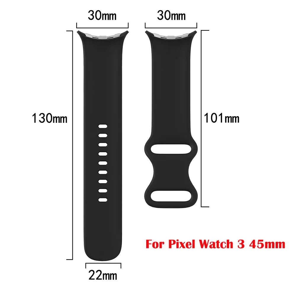 Silicone Sport Band for Google Pixel Watch 3 41mm Butterfly Buckle Silicone Watch Band Qme