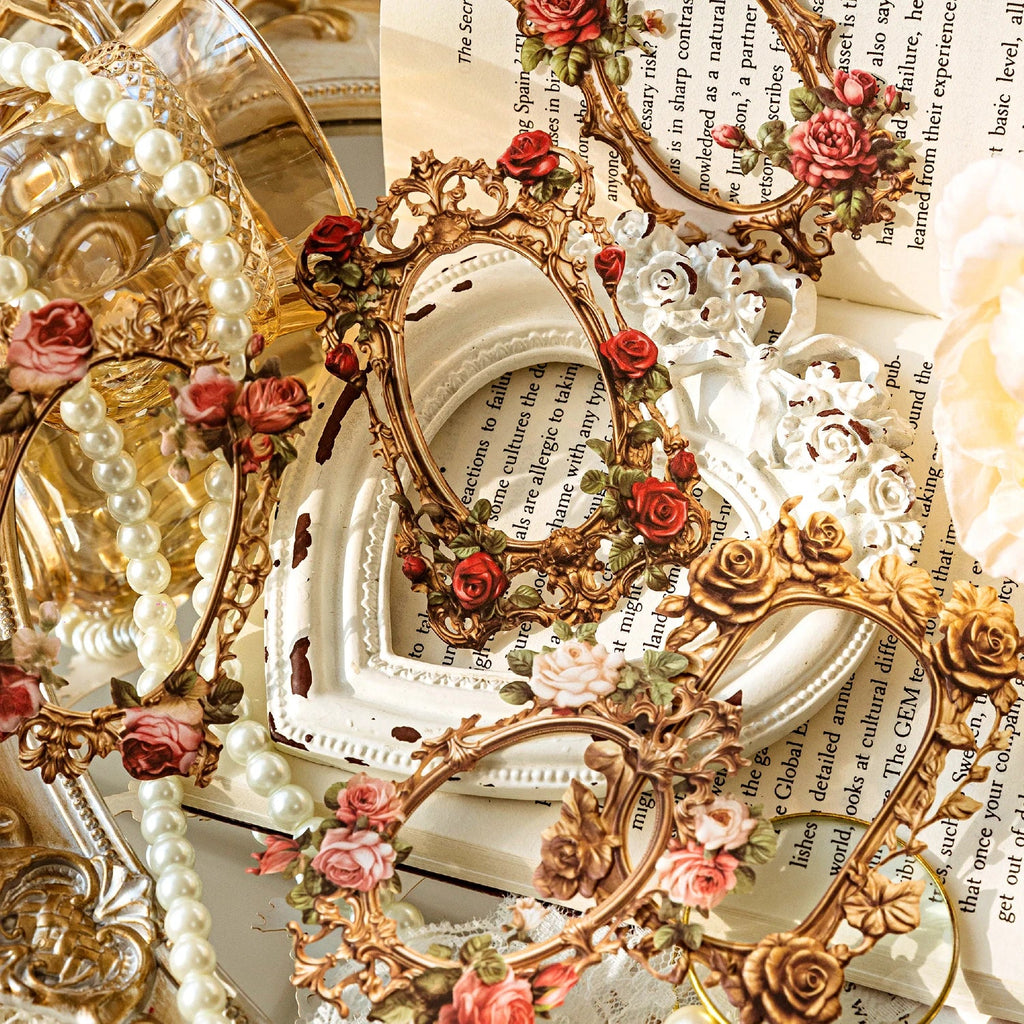 Retro Hollow-Out Flower Frame Paper Craft Decor – 6 Colors Paper Craft Embellishment Qme