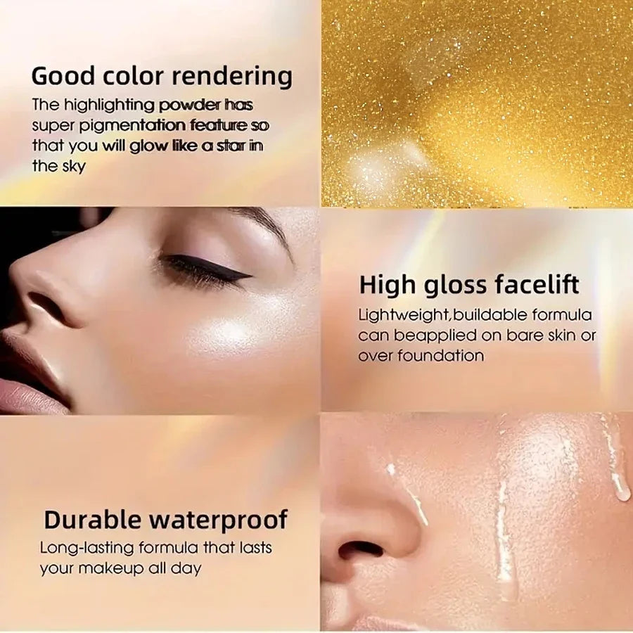 7-Color Liquid Highlighter & Contour Bronzer | Shimmer Glow Liquid Highlighter Qme