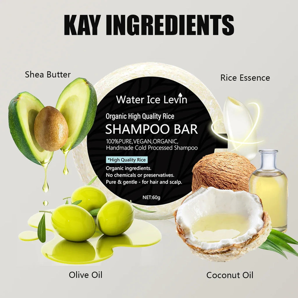 Organic Rice Shampoo Bar – Shea Butter & Coconut Oil Solid Shampoo Bar Qme