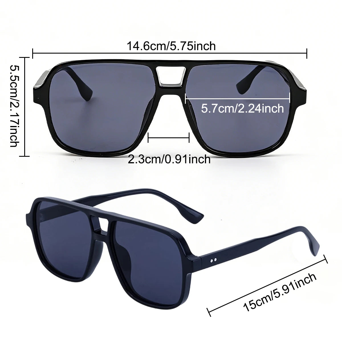 VOPHA Vintage Oversized Square Sunglasses UV400 Unisex S15 Unisex Sunglasses Qst