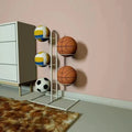 Multi-Layer Ball Storage Rack – Space-Saving Sports Organizer Ball Storage Rack Qst size5 white