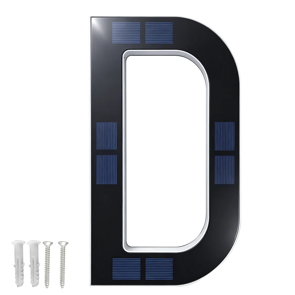Solar LED House Number Light – Auto Sensor, Waterproof Sign Solar Address Light Qst 12CM digit D 0-5W