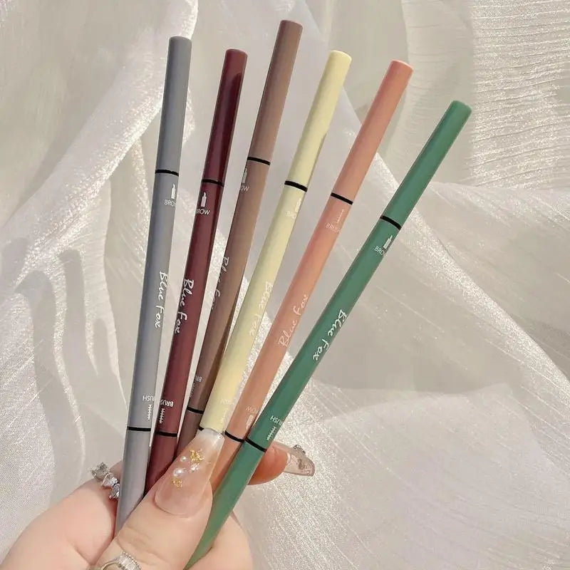 Double-Headed Eyebrow Pen – Smudge-Proof, Waterproof, 6 Shades Eyebrow Pen Qme