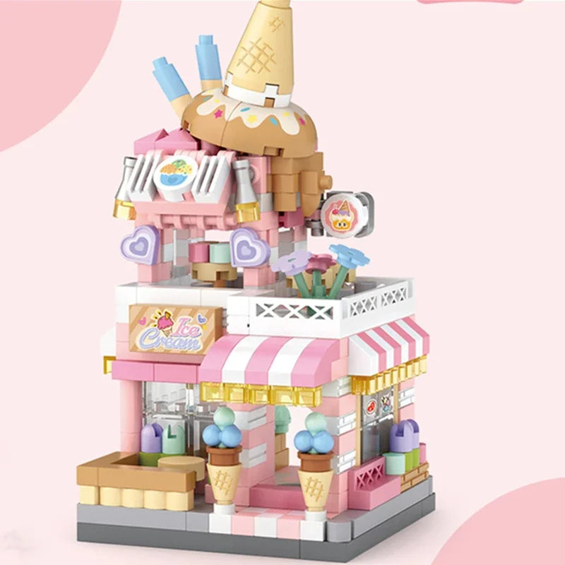 Street View Mini Building Blocks Set – Food & Shop Scenes Mini Building Blocks Set Qme Opp bag