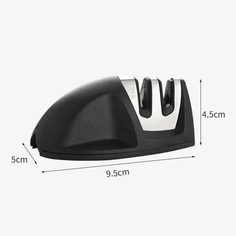 Mini 2-Stage Kitchen Knife Sharpener – Tungsten & Ceramic Knife Sharpener Qst