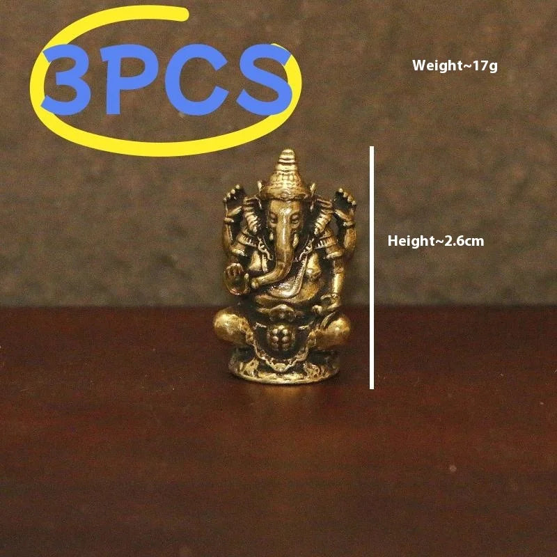 Asian Elephant Desk Ornament Set of 3 – Resin Figurines Decorative Figurine Qme S 3PCS