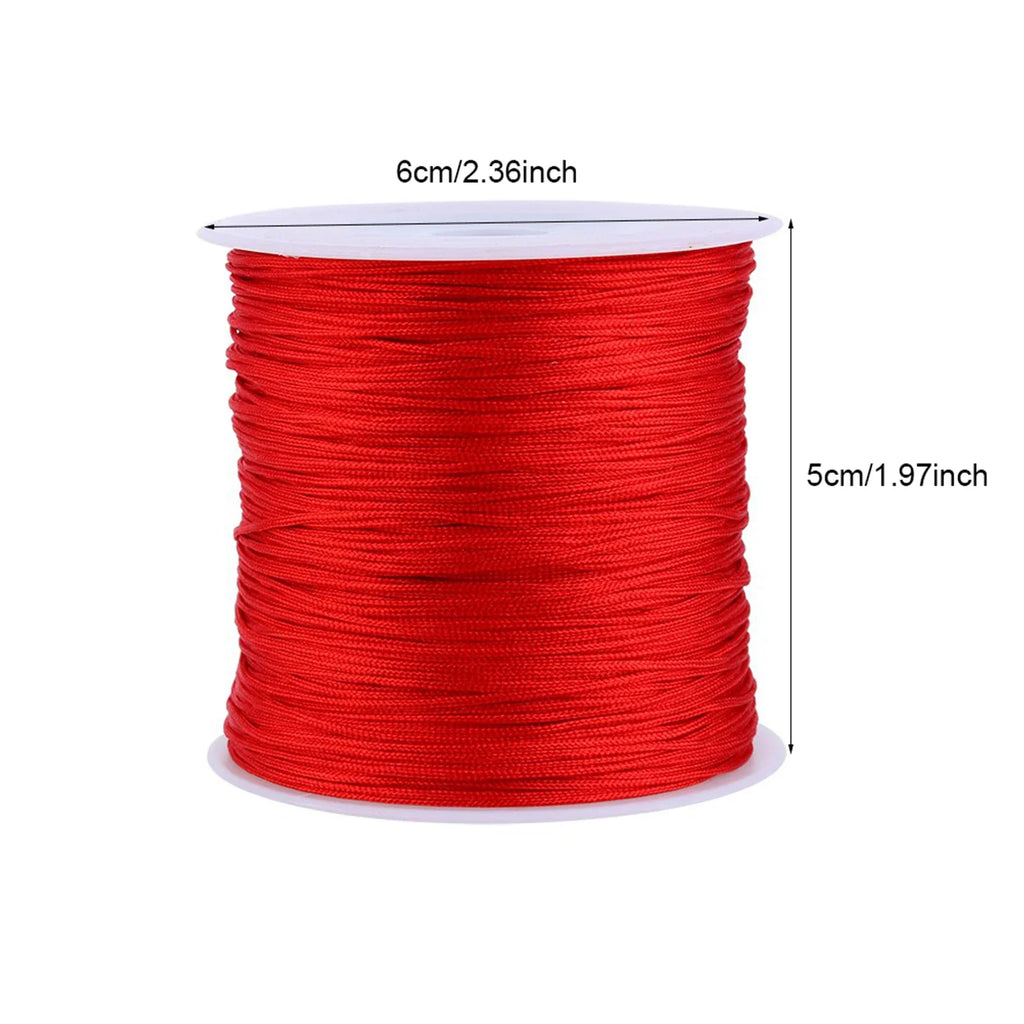 100M Nylon Chinese Knot Cord – Rattail Macrame Shamballa Thread Macrame Craft Cord Qme