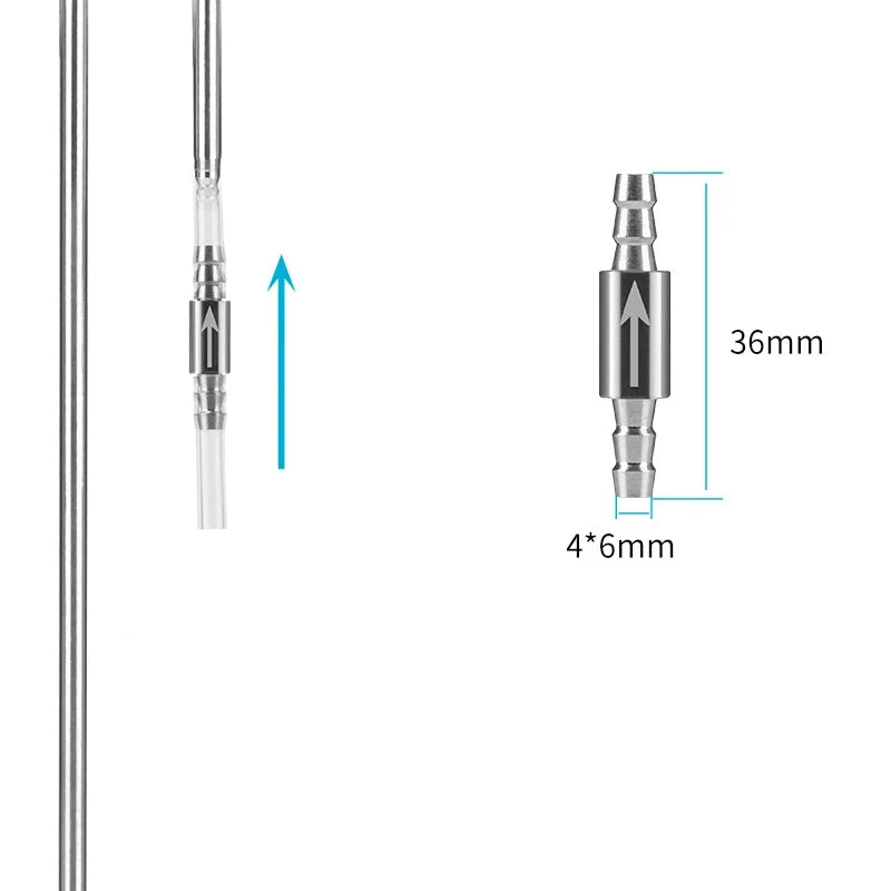 Stainless Steel CO2 Check Valve Anti-Return Aquarium (2pcs) Aquarium CO2 Valve Qme
